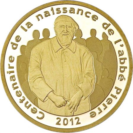 France Abbé Pierre - Emmaus - 5 Euros OR (1/25 Oz) BE FRANCE 2012 (MDP)