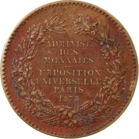 France ADMINISTRATION DES MONNAIES - MEDAILLE CUIVRE 1878