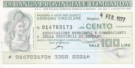France Banca Provinciale Lombarda - Jaune - 1977