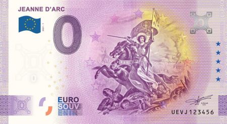 France Billet 0 Euro Souvenir - Jeanne d\'Arc - France 2021