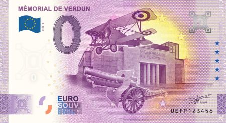 France Billet 0 Euro Souvenir - Mémorial de Verdun - France 2022
