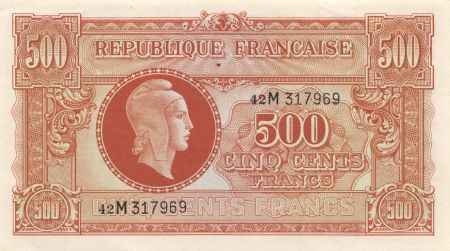 France BILLET DU TRESOR  500 FRANCS MARIANNE 1945 Série M