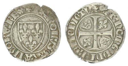France Blanc Guénar, Charles VI - ND (1380-1422) - Romans Point 2e