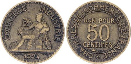 France Bon pour 50 Centimes - Type Chambre de Commerce - France 1924 (UN)