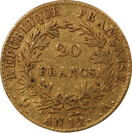 France BONAPARTE 1er CONSUL - 20 FRANCS OR AN 12 A PARIS
