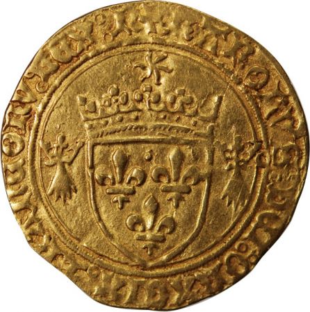 France BRETAGNE, CHARLES VIII - ECU D\'OR AU SOLEIL - 1491/1498 N NANTES