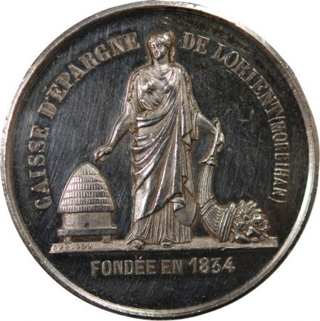 France CAISSE D\'EPARGNE DE LORIENT - JETON ARGENT poinçon Corne (après 1879)