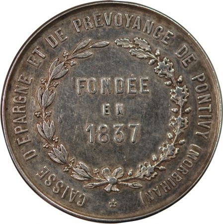 France CAISSE D\'EPARGNE DE PONTIVY - JETON ARGENT poinçon Corne (après 1879)
