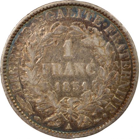 France CERES - 1 FRANC ARGENT - 1851 A PARIS