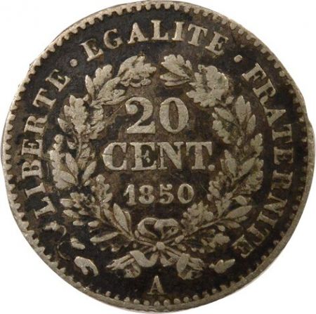 France Cérès - 20 Centimes Argent - 1850 A Paris