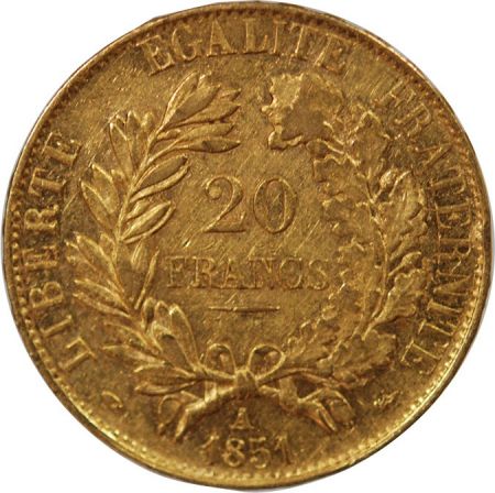 France CERES - 20 FRANCS OR 1851 A PARIS