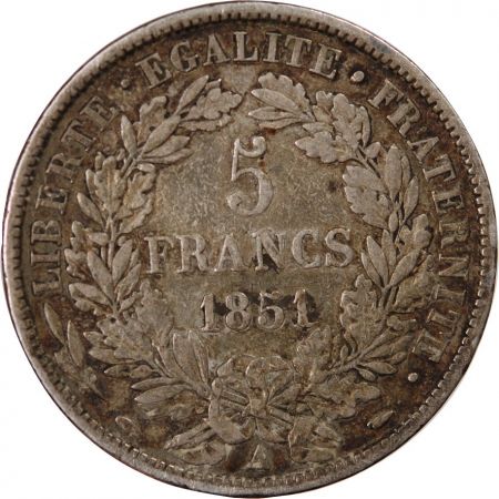 France CERES - 5 FRANCS ARGENT 1851 A PARIS