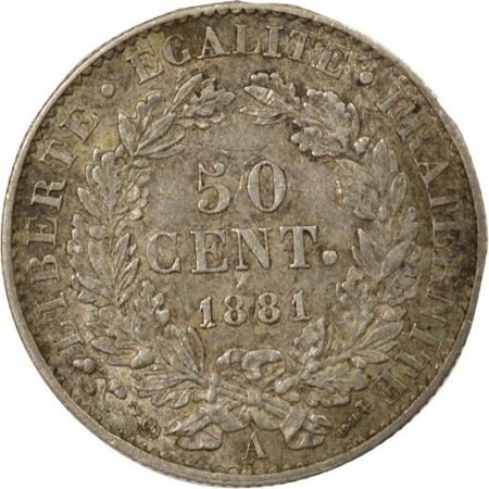 France Cérès - 50 Centimes Argent 1881 A Paris