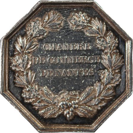France CHAMBRE DE COMMERCE DE NANTES - JETON ARGENT, BARRE, POINCON MAIN (1845-1855)