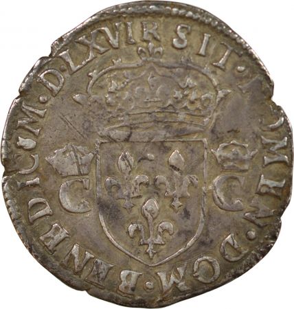 France Charles IX - 1/2 Teston Argent 1566 M Toulouse