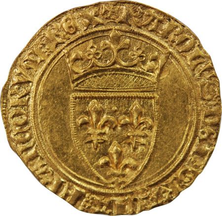 France CHARLES VI LE FOU - ECU D\'OR A LA COURONNE, 1420-1422 TROYES