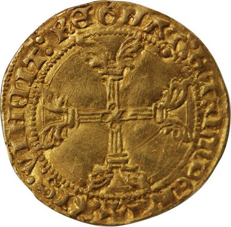 France CHARLES VII - 1/2 ECU D\'OR A LA COURONNE 1438 / 1445 PARIS