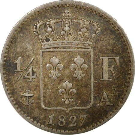 France Charles X - 1/4 Franc Argent 1827 A Paris