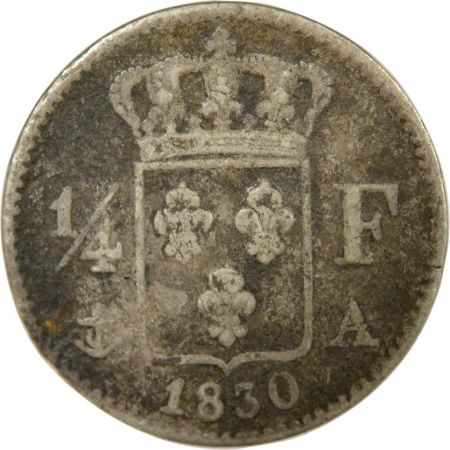 France Charles X - 1/4 Franc Argent 1830 A Paris