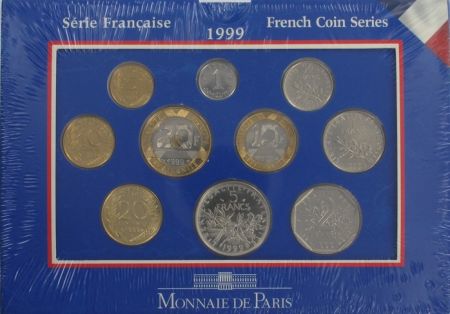 France Coffret BU 1999 -  10 pièces en francs