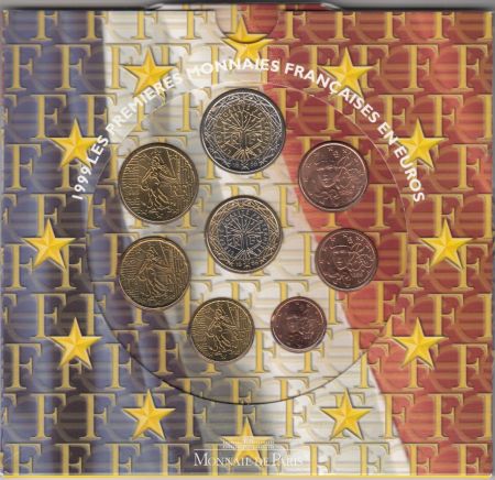 France Coffret BU 1999 - Premiers Euros 8 monnaies
