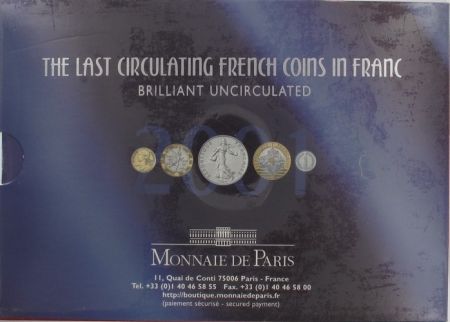 France Coffret BU 2001 - Monnaies Courantes