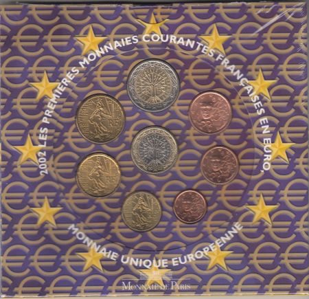 France Coffret BU 8 monnaies  - Euros 2002