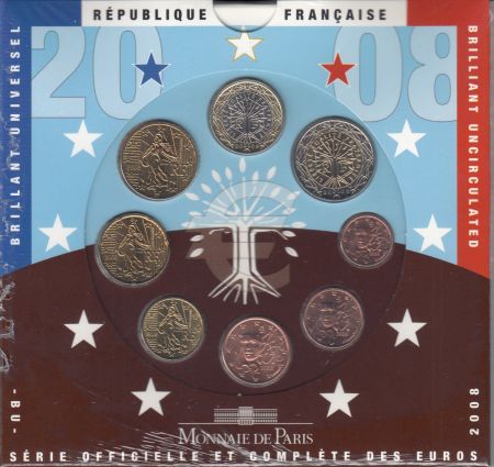France Coffret BU France 2008 - 8 monnaies en euro
