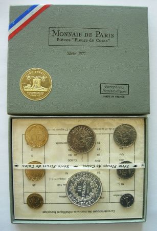 France Coffret FDC 1971 - Monnaie de Paris 8 pièces