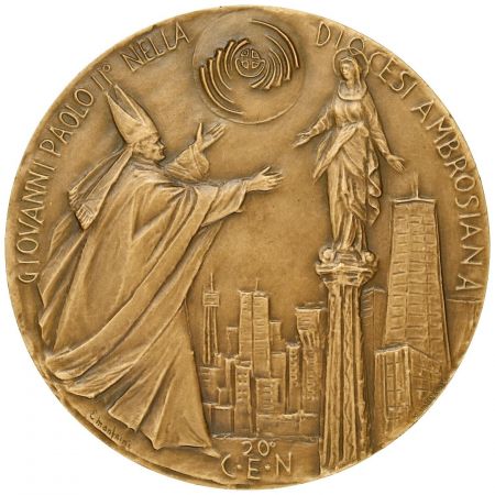 France Congrès Eucaristique de Milan 1983 - Jésus Christ - Bronze