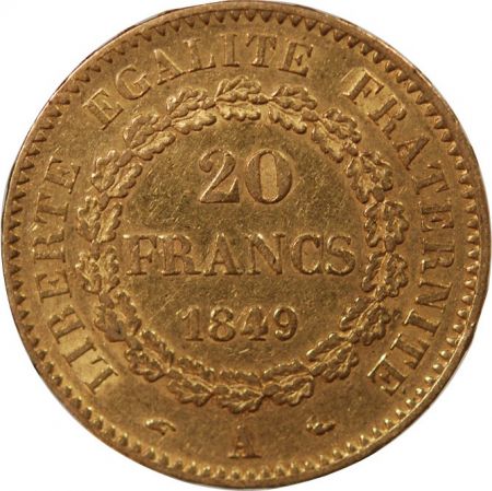 France DEUXIEME REPUBLIQUE - 20 FRANCS GENIE OR 1849 A PARIS