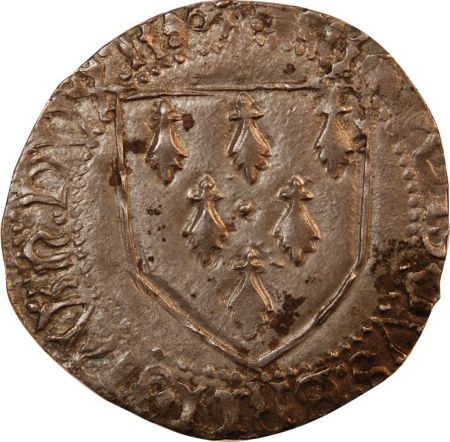 France DUCHE DE BRETAGNE  FRANCOIS II - GROS A L\'ECU 1458 / 1488 RENNES