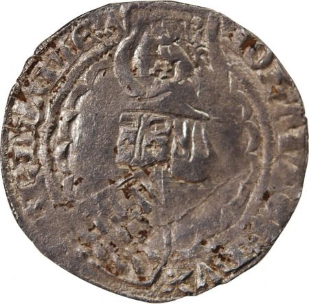 France DUCHÉ DE BRETAGNE  JEAN IV - GROS AU HEAUME ARGENT 1345 / 1399 VANNES