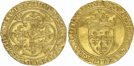 France Ecu d\'Or à la Couronne, Charles VI (1380-1422) - TTB - Or - 2nd ex