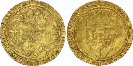 France Ecu d\'Or à la Couronne, Charles VI (1380-1422) - TTB