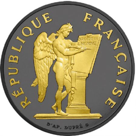 France Égalité RUTHENIUM & OR - 100 Francs 1989 Argent France