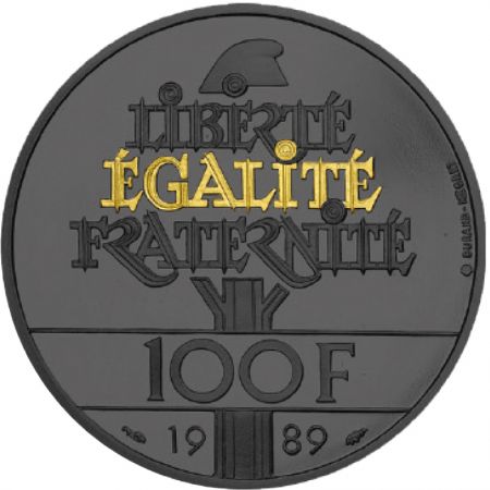 France Égalité RUTHENIUM & OR - 100 Francs 1989 Argent France