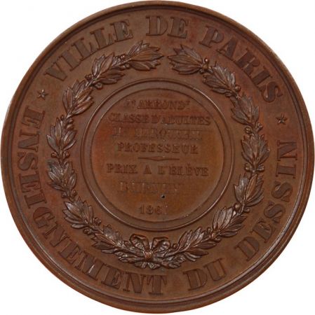 France ENSEIGNEMENT DU DESSIN, NAPOLEON III - MEDAILLE 1867