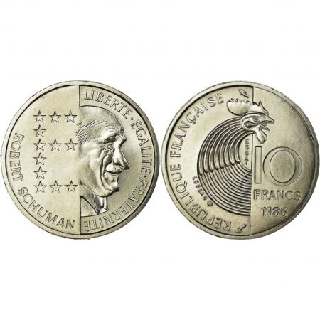France ESSAI 10 Francs Commémo. Robert Schuman FRANCE 1986 (SPL)