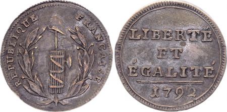 France Essai au Faisceau et Bonnet Phrygien - 1792 - Monnaie de confiance
