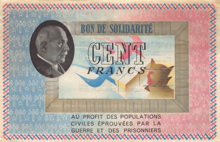 France ETAT FRANCAIS, MARECHAL PETAIN - BON DE SOLIDARITE 100 FRANCS 1941 / 1944
