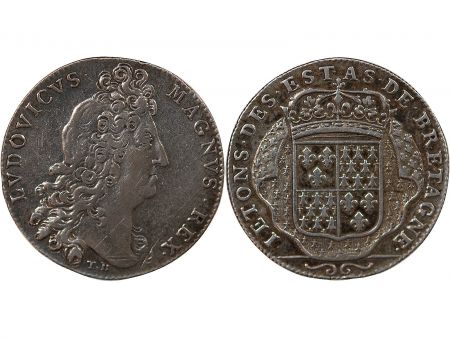 France ETATS DE BRETAGNE, LOUIS XIV  JETON ARGENT nd 1699 VANNES Daniel 49