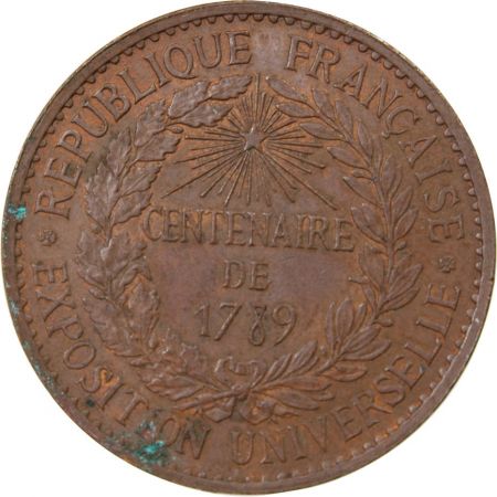 France EXPOSITION UNIVERSELLE DE 1889 - MEDAILLE CUIVRE - CENTENAIRE DE 1789