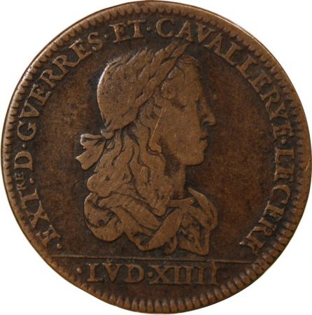 France EXTRAORDINAIRE DES GUERRES, LOUIS XIV - JETON CUIVRE - 1654
