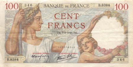 France FRANCE - 100 FRANCS SULLY 07/03/1940 - TTB