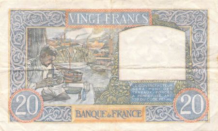 France FRANCE - 20 FRANCS TRAVAIL ET SCIENCE 01/08/1940 - TB+