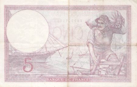 France FRANCE - 5 FRANCS VIOLET 03/08/1939 - SÉRIE W.59999 - TTB