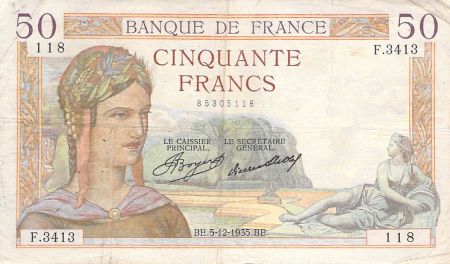 France FRANCE, CÉRÈS - 50 FRANCS 05/12/1935