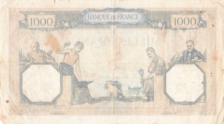France FRANCE  CÉRÈS ET MERCURE - 1000 FRANCS 11/02/1937