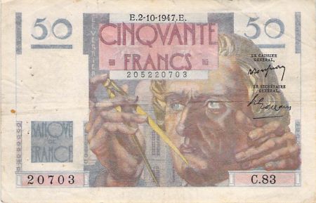 France FRANCE, LE VERRIER - 50 FRANCS 02/10/1947